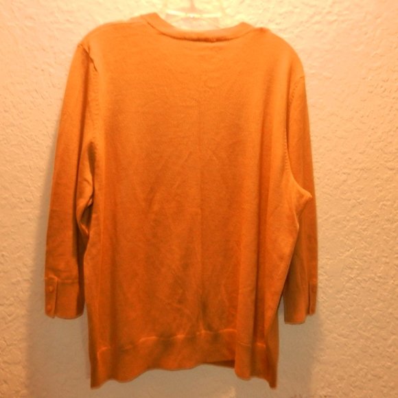 Nu Option button front , 3/4 sleeve taupe/gold sweater - Picture 4 of 4